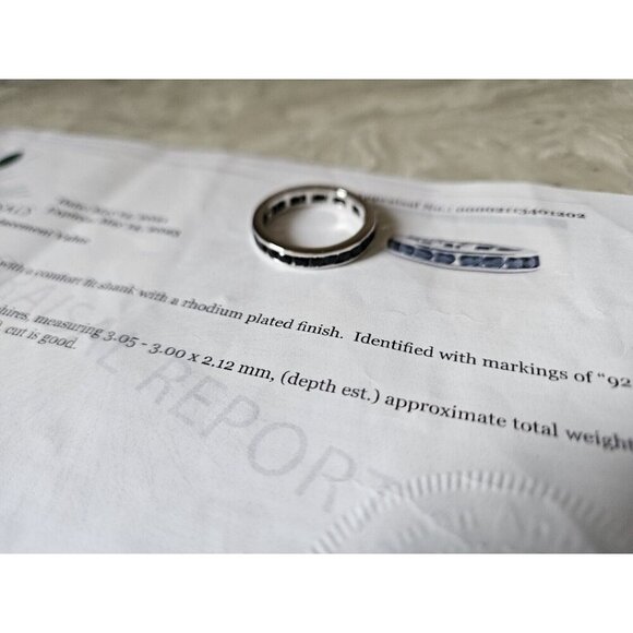 Sterling Silver Infinity Band With 24 Black Sapphires - Picture 8 of 12